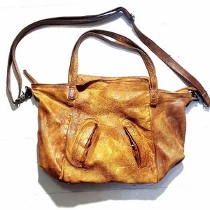 Free People Leather Purse Tote Bag in Camel